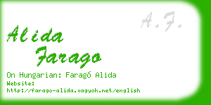 alida farago business card