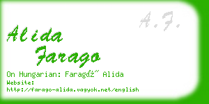 alida farago business card